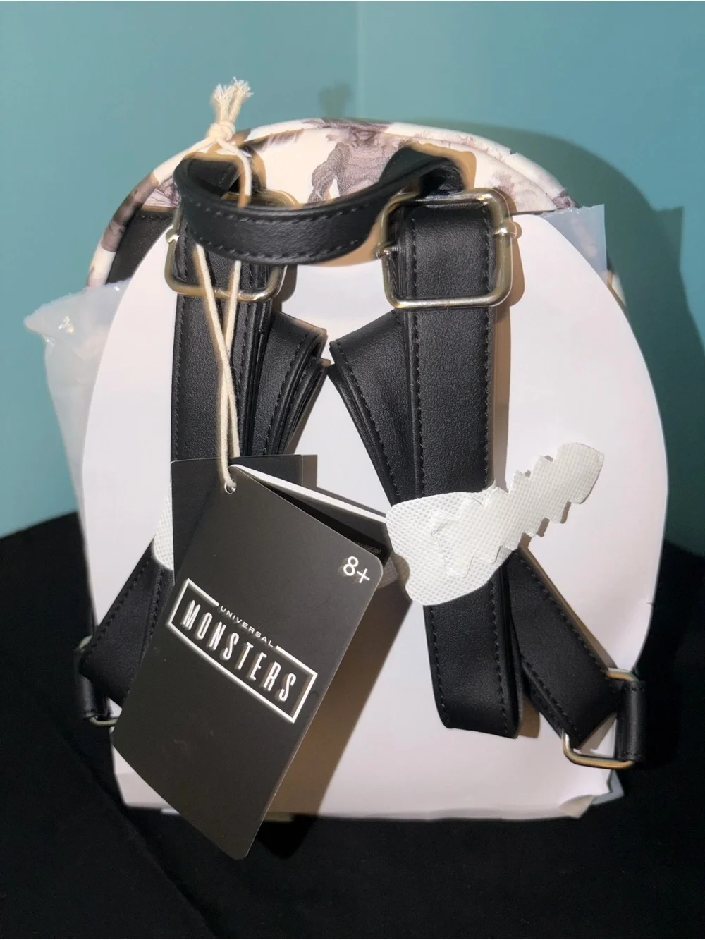 Loungefly Black & White Monsters Mini Backpack NWT